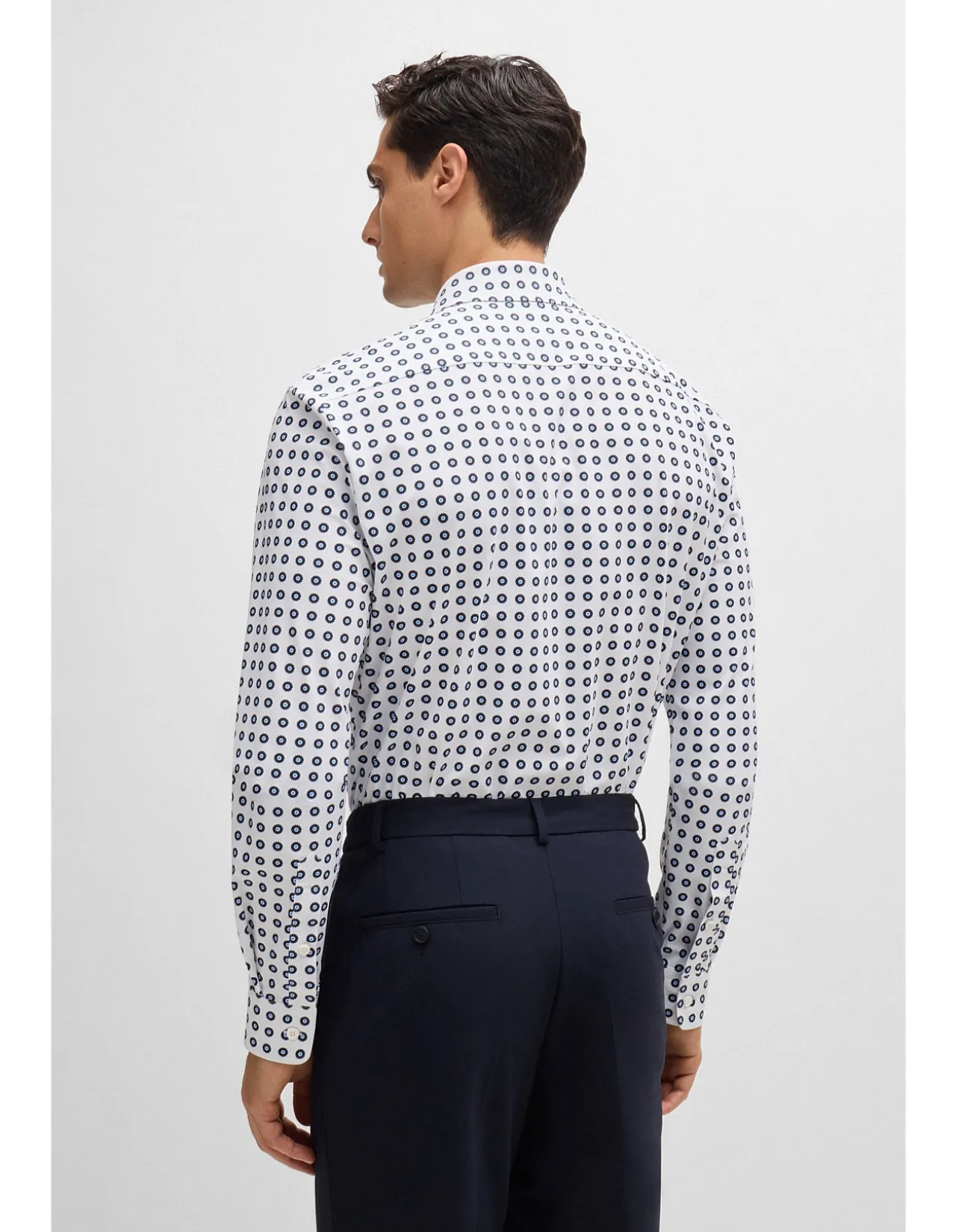 Printed Slim-Fit Shirt in Performance-Stretch Jersey