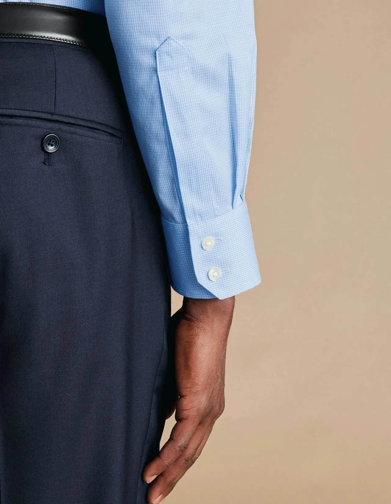 Puppytooth non-iron twill classic fit shirt