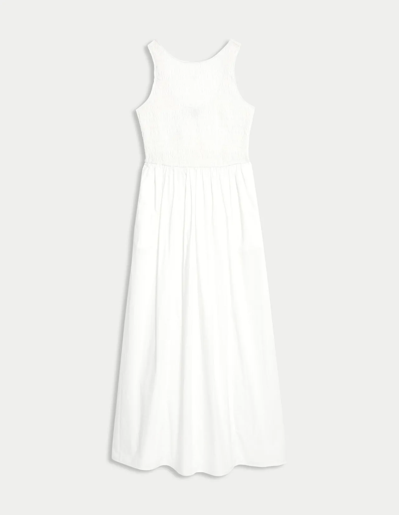 Pure Cotton Shirred Waisted Maxi Dress