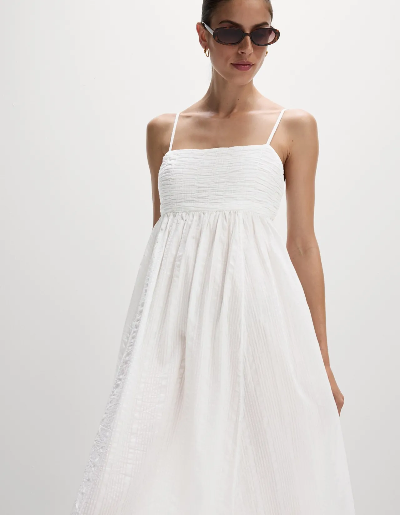 Pure Cotton Square Neck Maxi Beach Dress