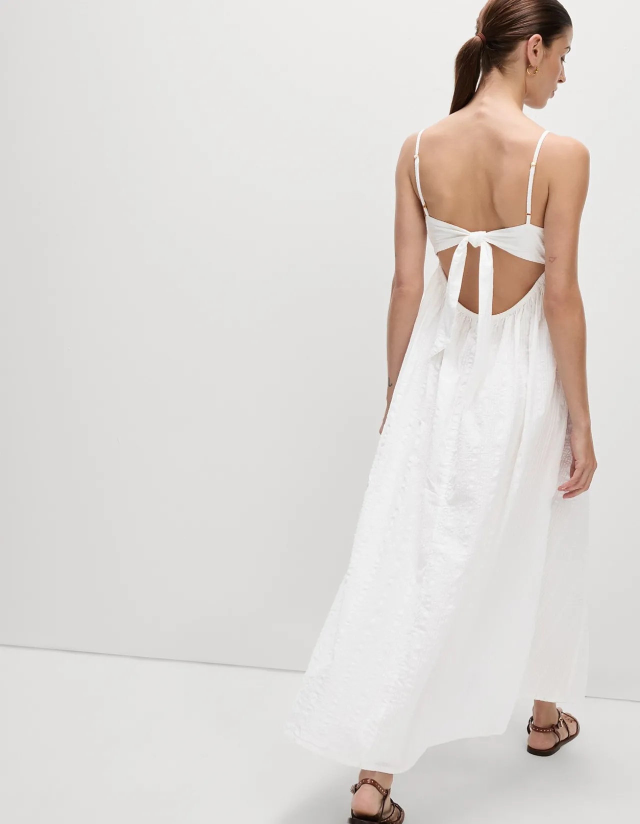 Pure Cotton Square Neck Maxi Beach Dress