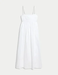 Pure Cotton Square Neck Maxi Beach Dress