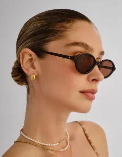 PYXIS CHOCOLATE OVAL SUNGLASSES