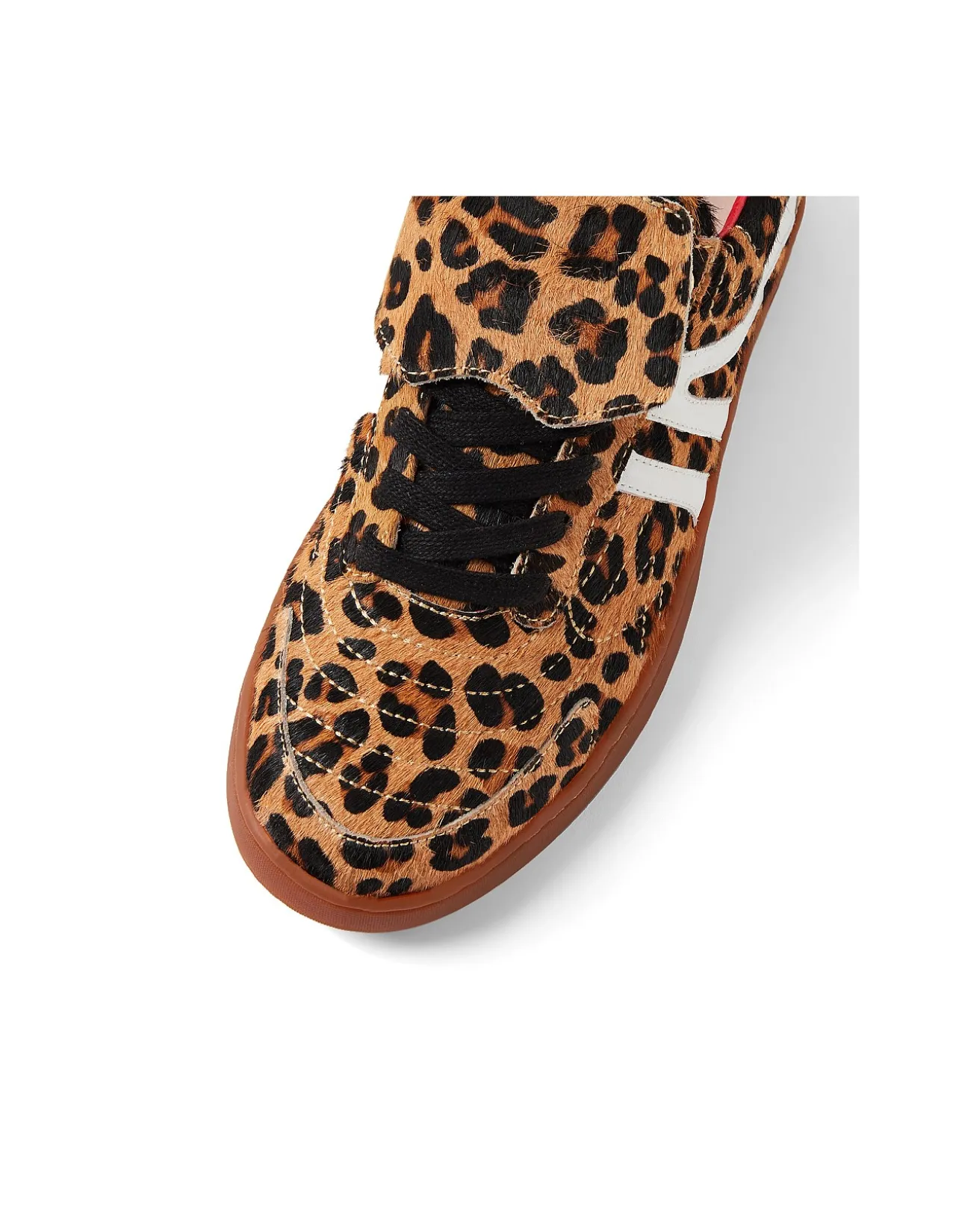 Qallan Leopard Strap Pony Leather Sneakers