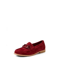 Qeeto Chain Trim Suede Loafers