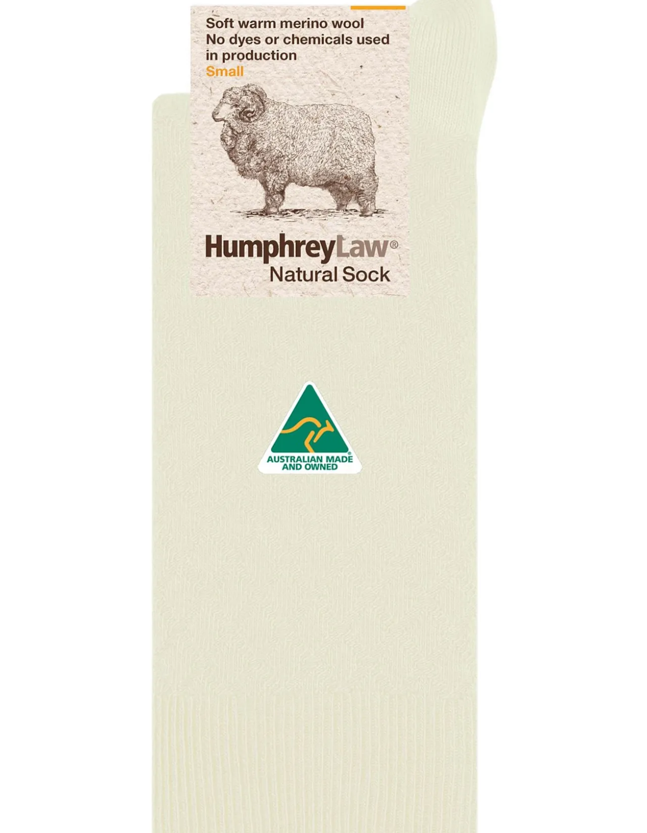 Quilted Fine Merino Wool Health Crew Sock