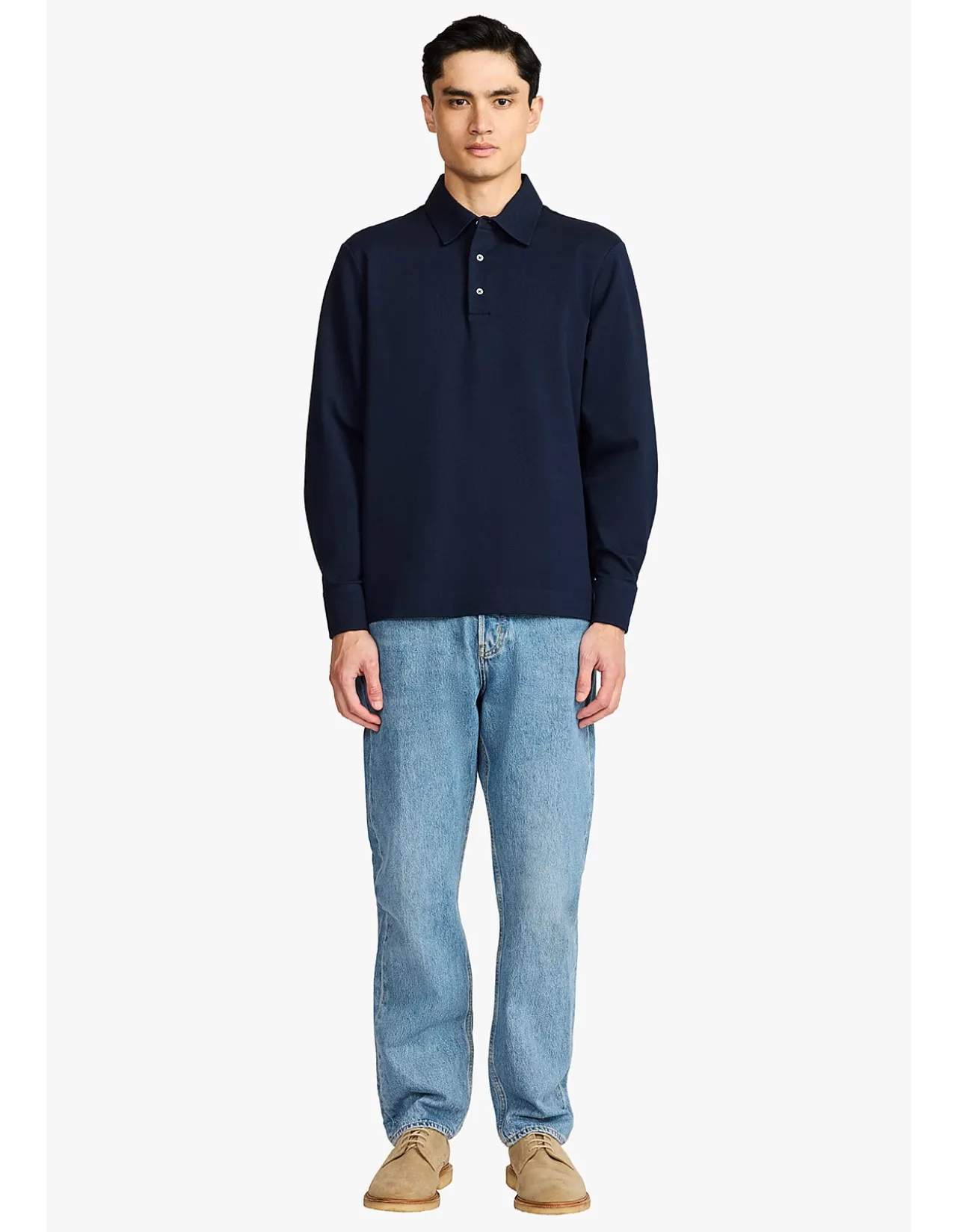 RAFFA NAVY BLUE KNITTED POLO
