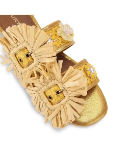 RAFFIA BUCKLE FLAT SDL