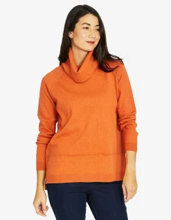 Raglan Cowl Neck Relaxed Knit Pullover