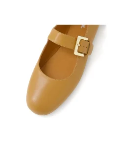 RANILLA Buckle Strap Leather Flats