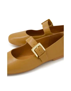 RANILLA Buckle Strap Leather Flats