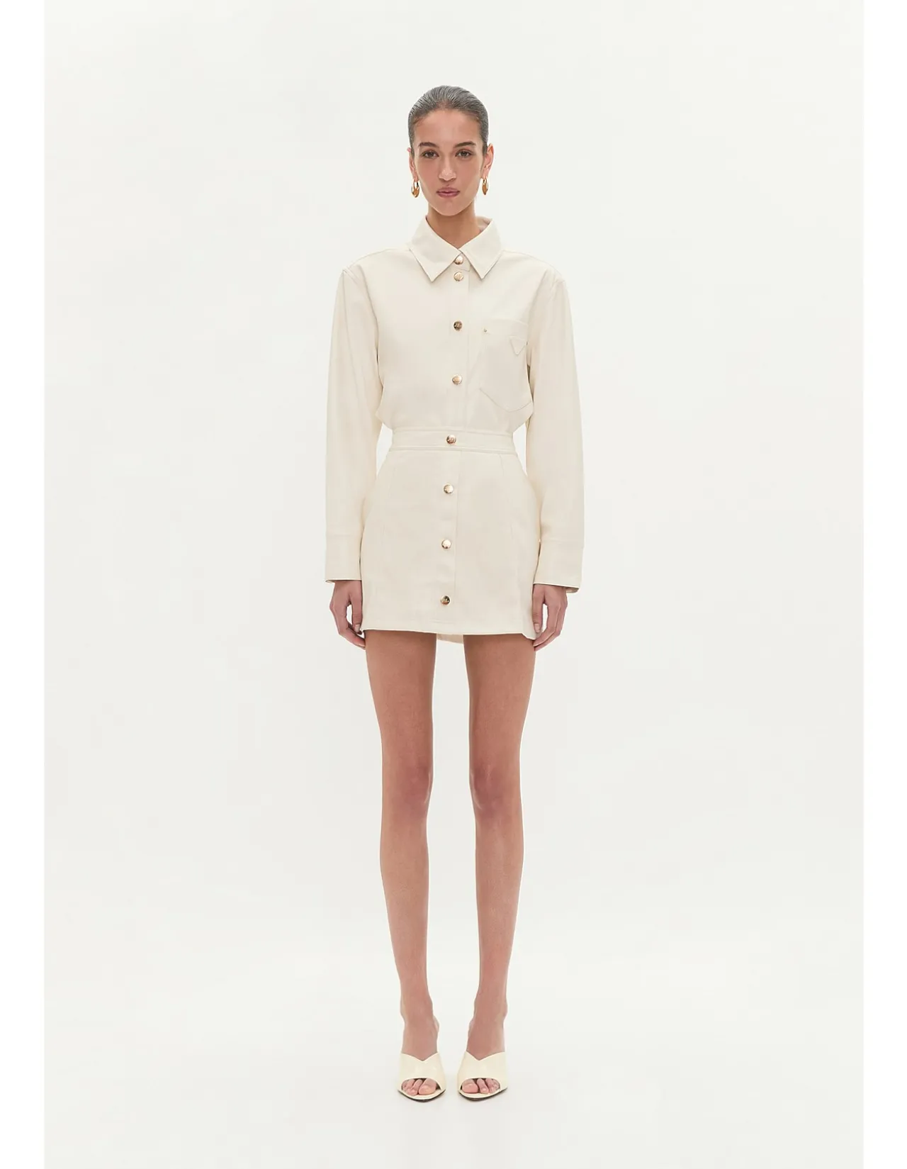 Raven Button Down Mini Skirt