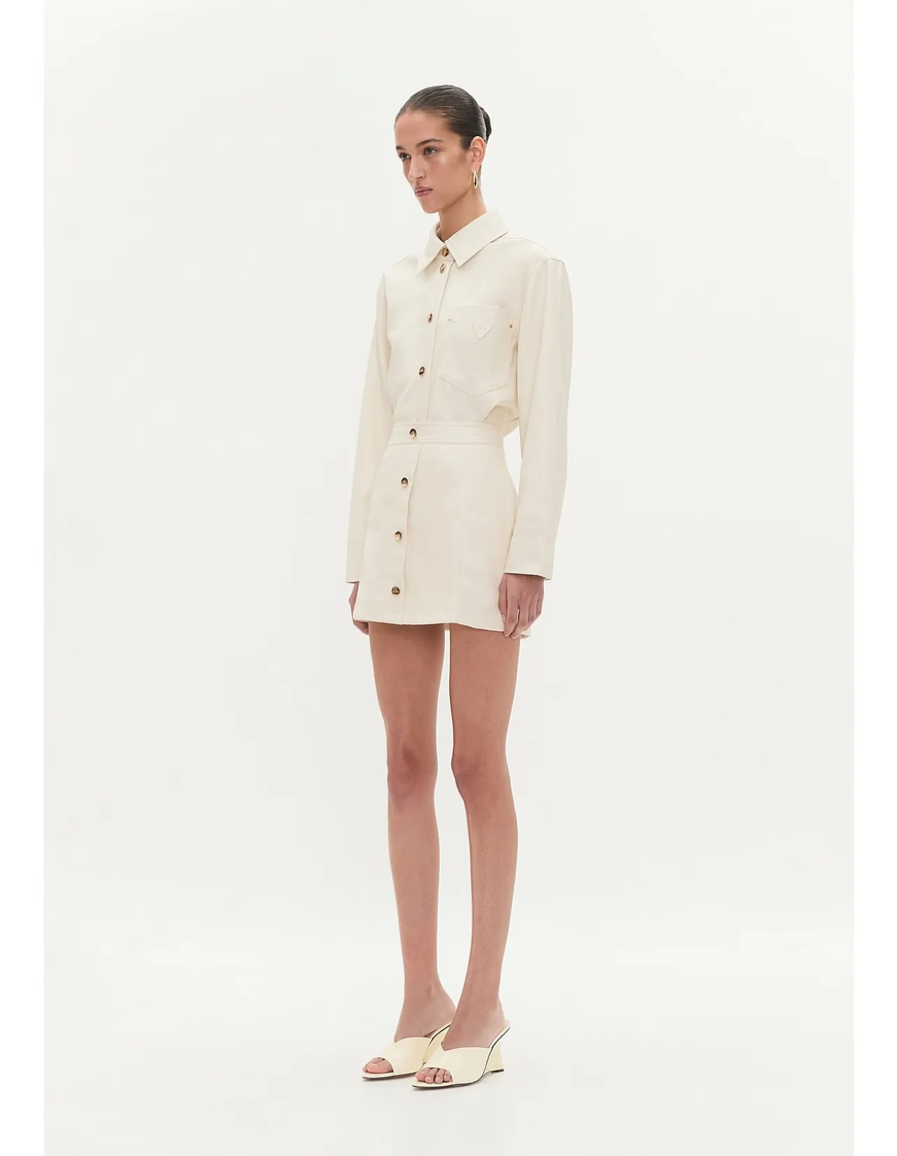 Raven Button Down Mini Skirt