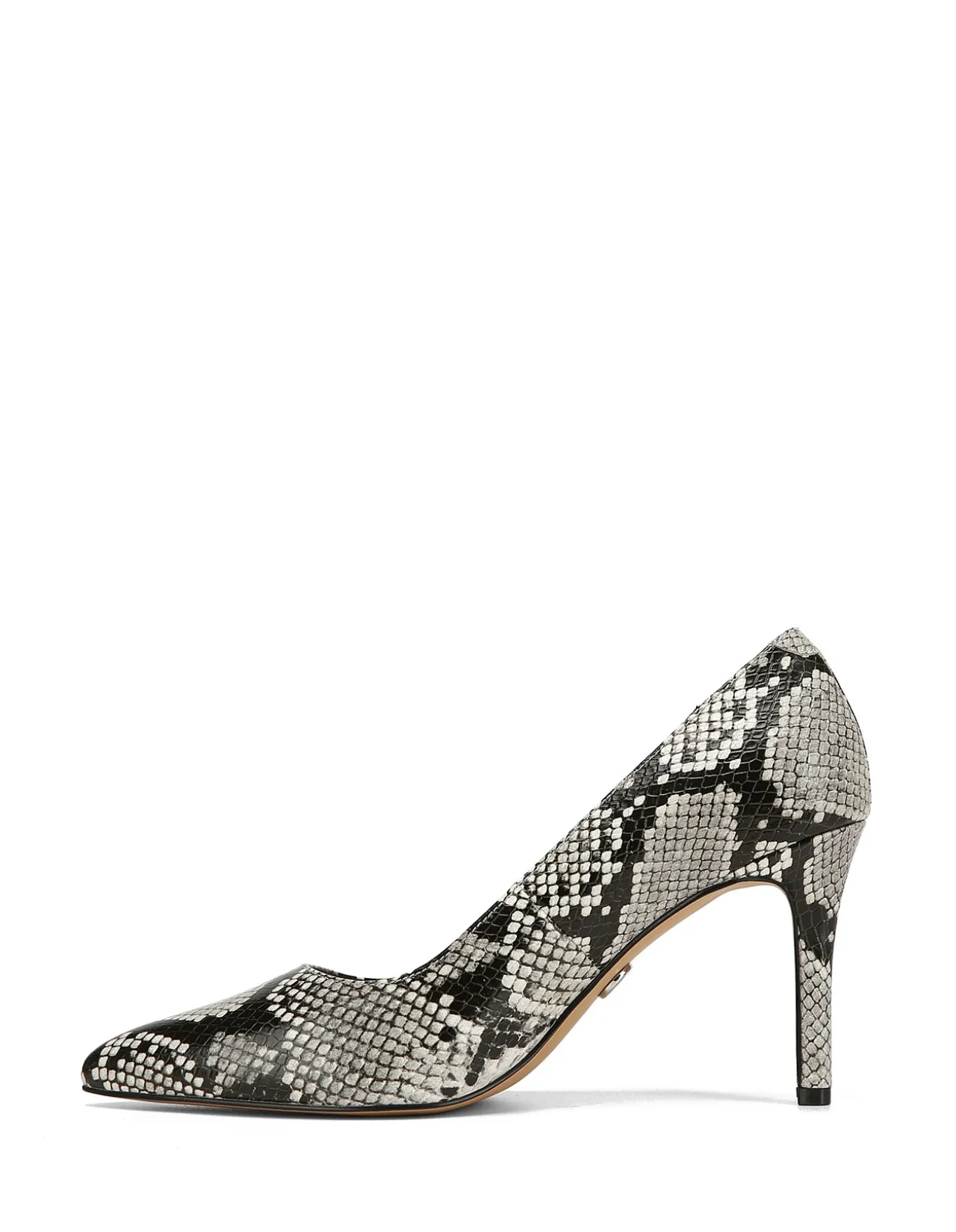 Ravyn Cement Grey Snake Embossed Leather Pump