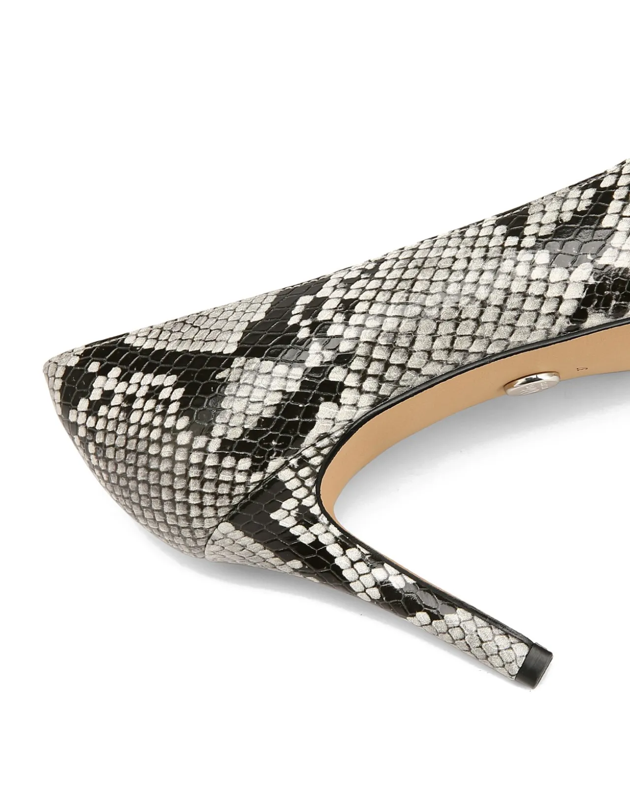 Ravyn Cement Grey Snake Embossed Leather Pump