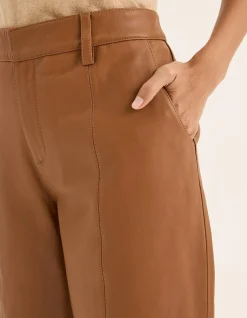 Raw Hide Pant with Sleek Design and Zip Closure