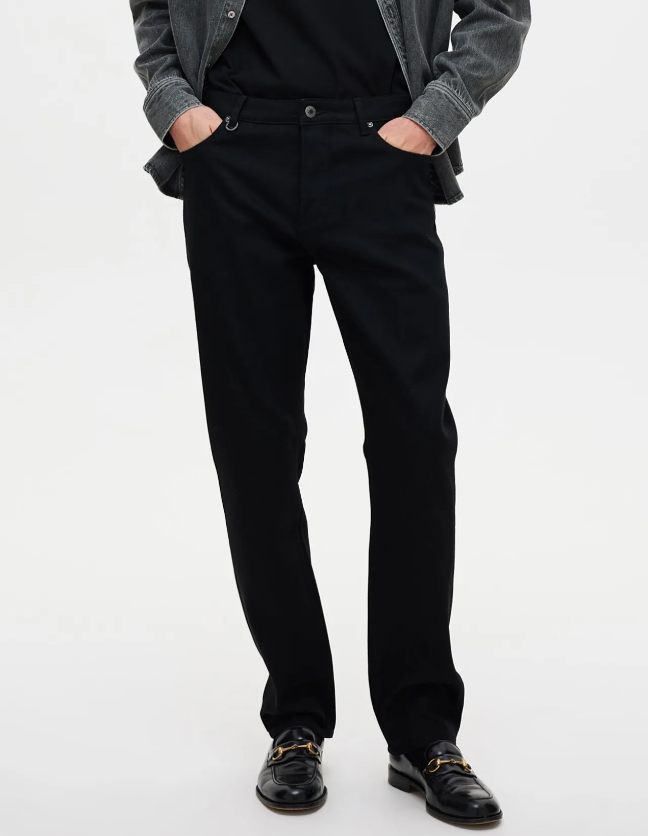 Ray Straight Sharp Black Stretch Jeans