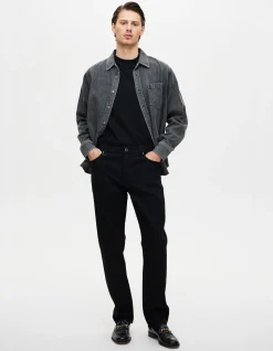 Ray Straight Sharp Black Stretch Jeans
