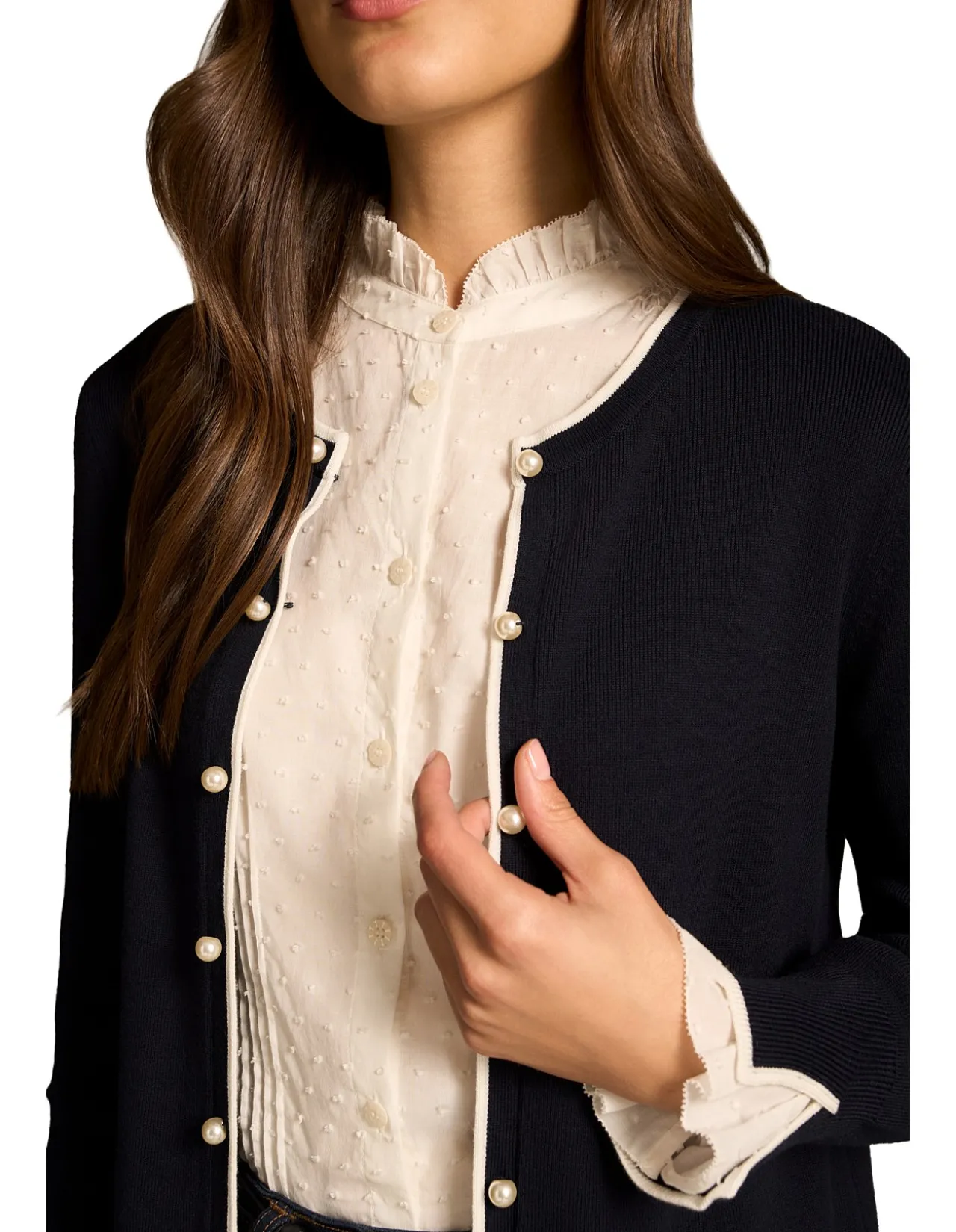 RE - CONTRAST RIB CARDIGAN