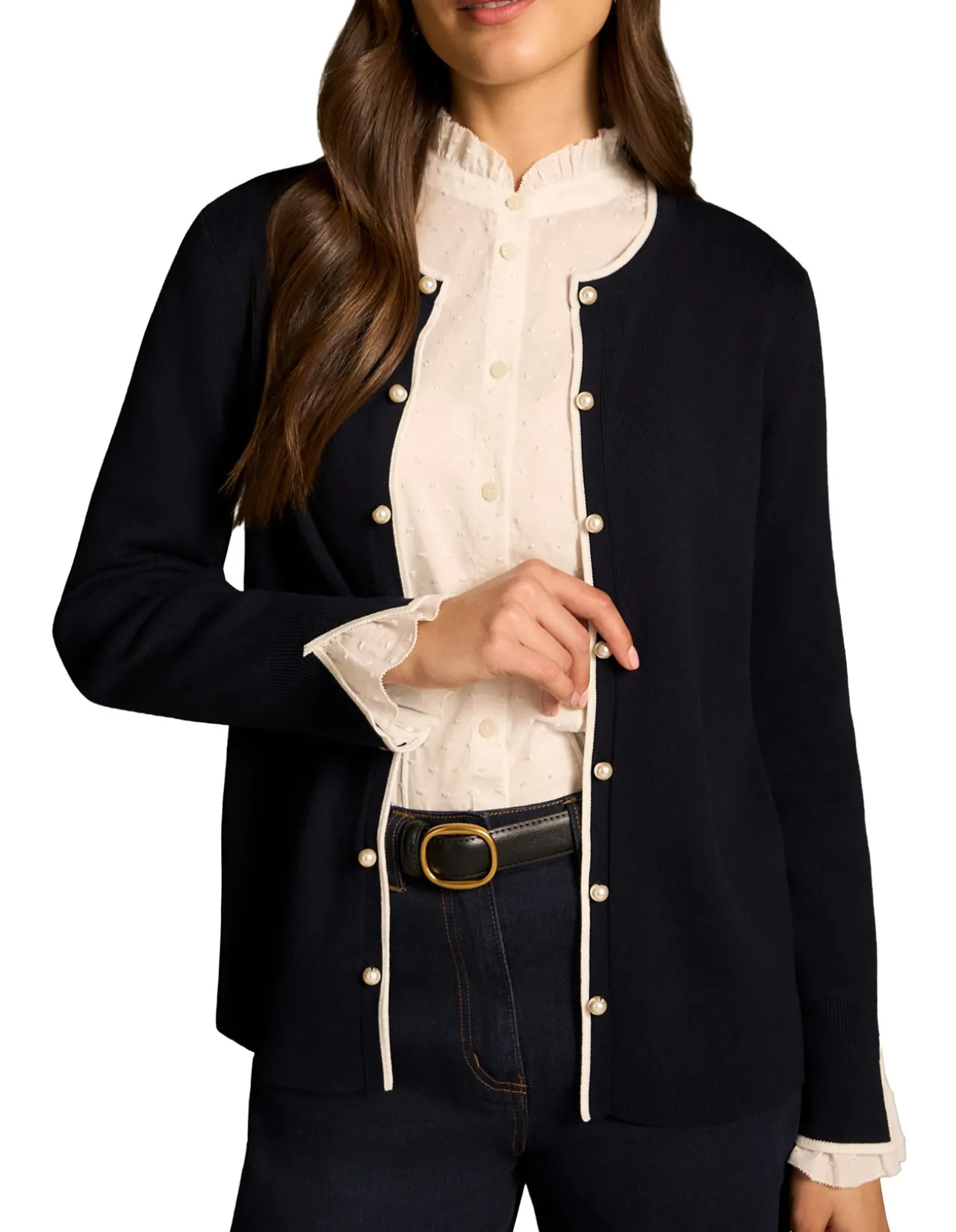 RE - CONTRAST RIB CARDIGAN