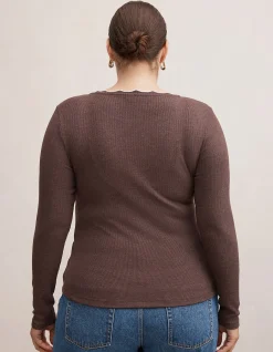 REBECCA CURVE SCALLOP LONG SLEEVES TOP