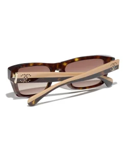 Rectangle Dark Havana Gradient Sunglasses