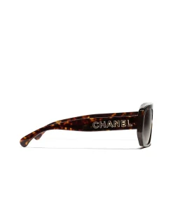 Rectangle Havana Gradient Polarised Sunglasses