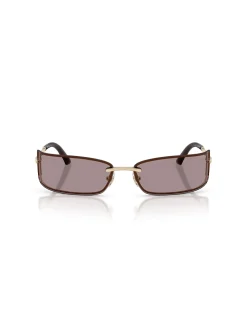 Rectangle PALE GOLD LIGHT PURPLE BROWN Sunglasses