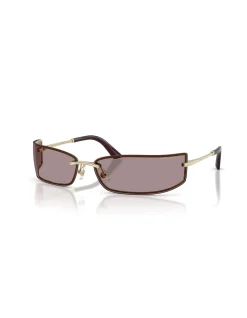 Rectangle PALE GOLD LIGHT PURPLE BROWN Sunglasses