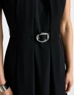RECYCLED CREPE SCULPTED MIDI DRESS