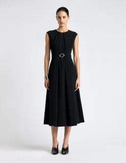 RECYCLED CREPE SCULPTED MIDI DRESS