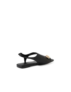REEXI Gold Disc Leather Sandals