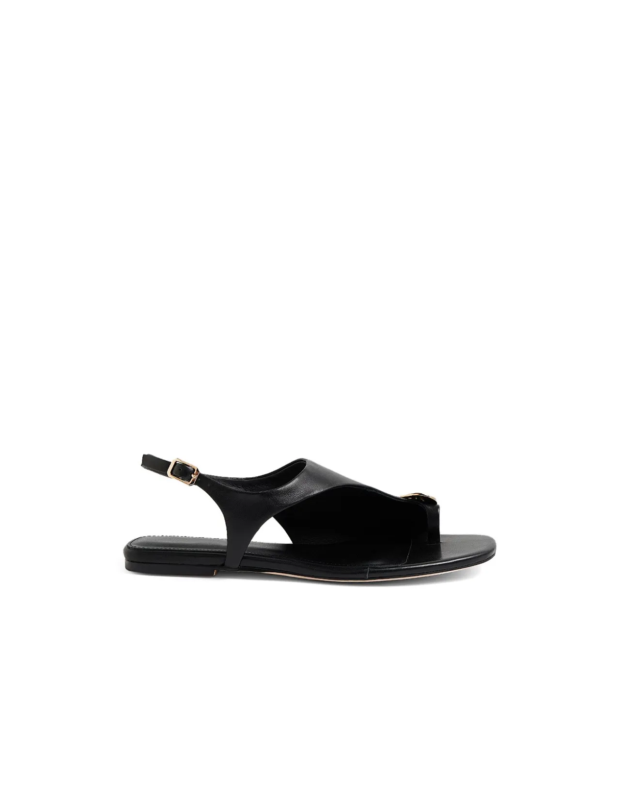 REEXI Gold Disc Leather Sandals