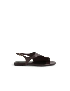 Reexi Gold Disc Toe Loop Leather Sandals