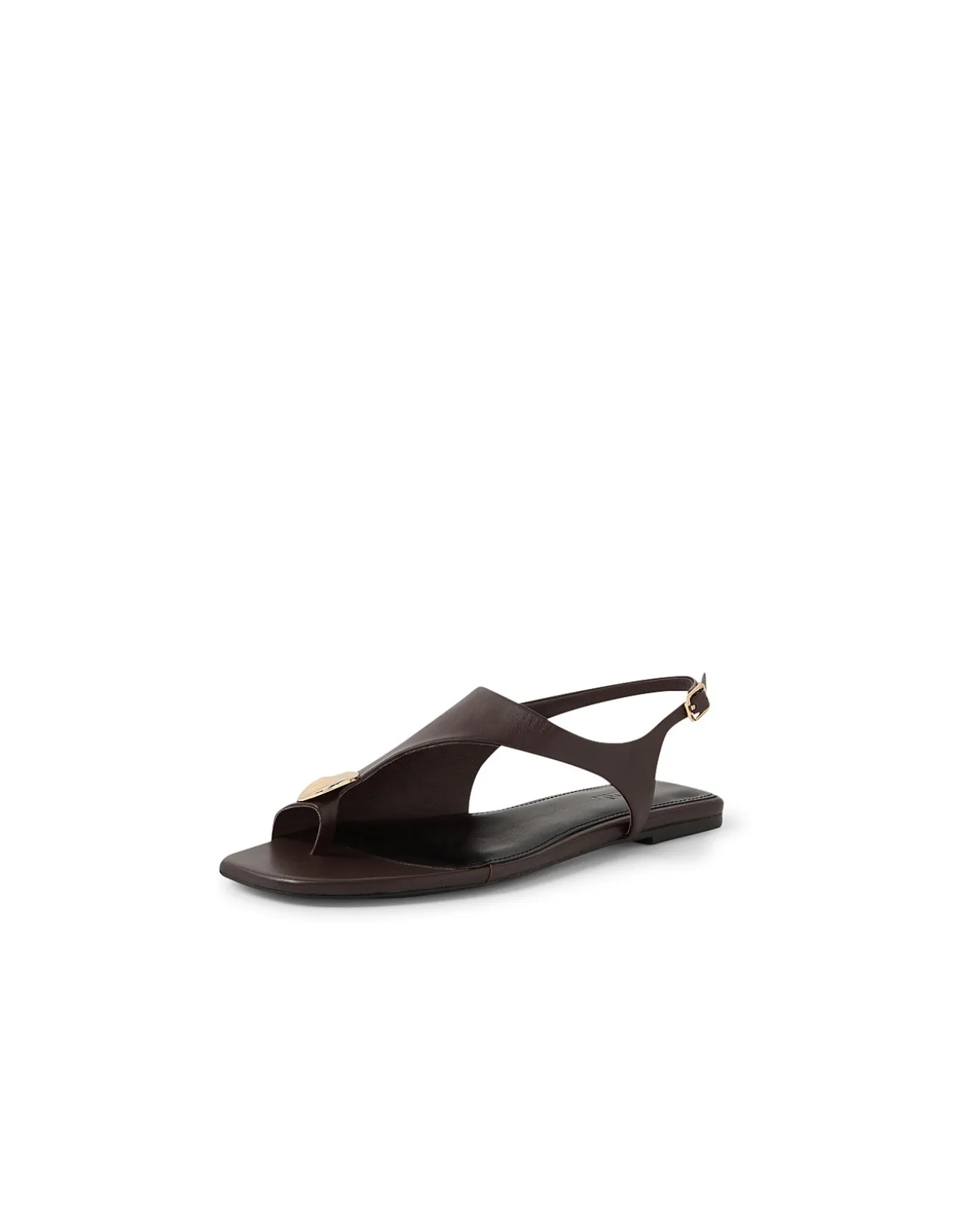 Reexi Gold Disc Toe Loop Leather Sandals