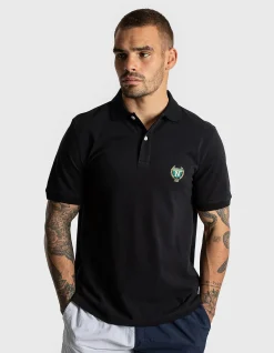 REGULAR FIT EMBROIDERED CREST PIQUE POLO