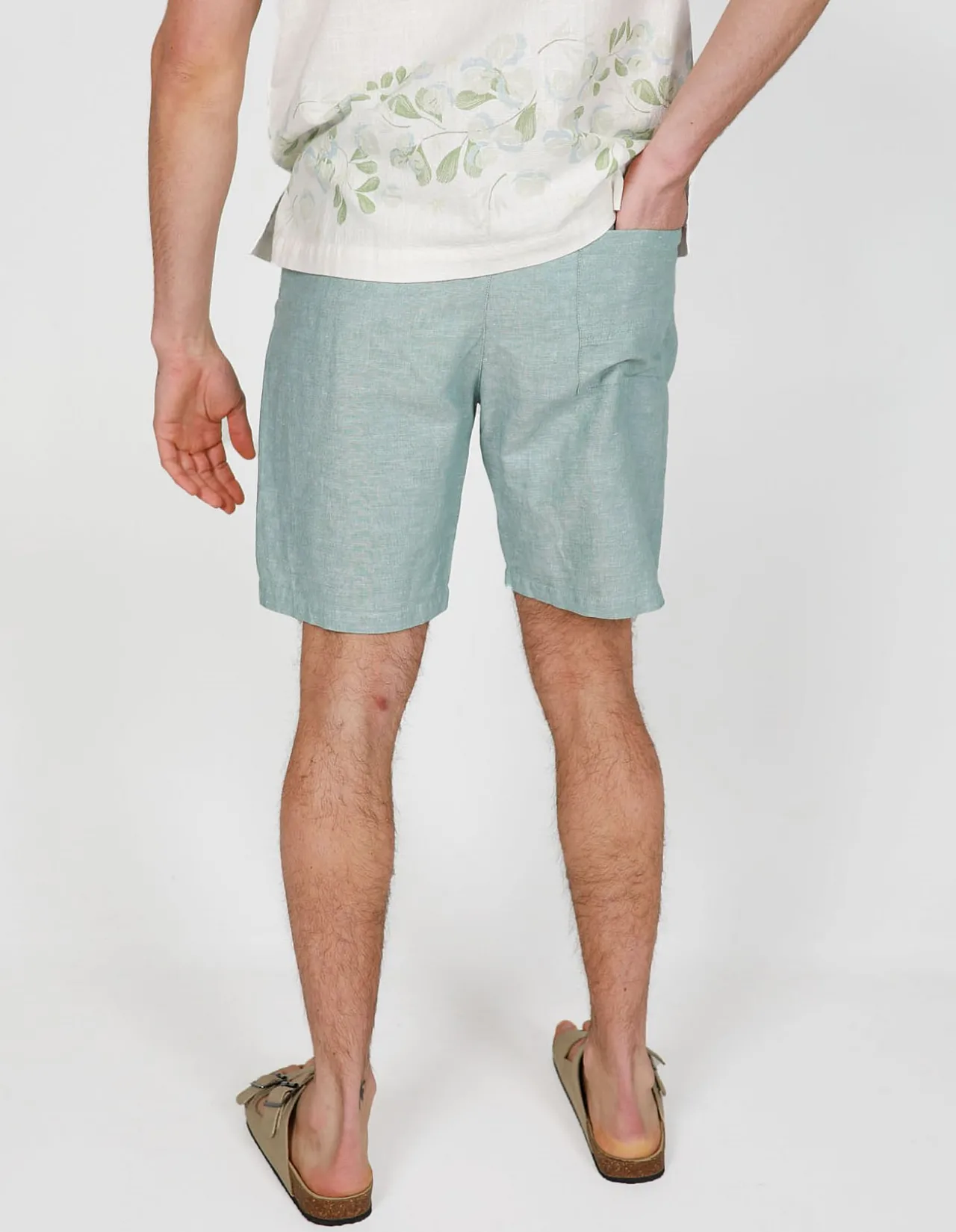 RELAXED WAIST LINEN COTTON SHORT
