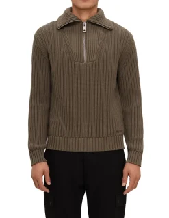 Relaxed Fit Half-Zip Sweater