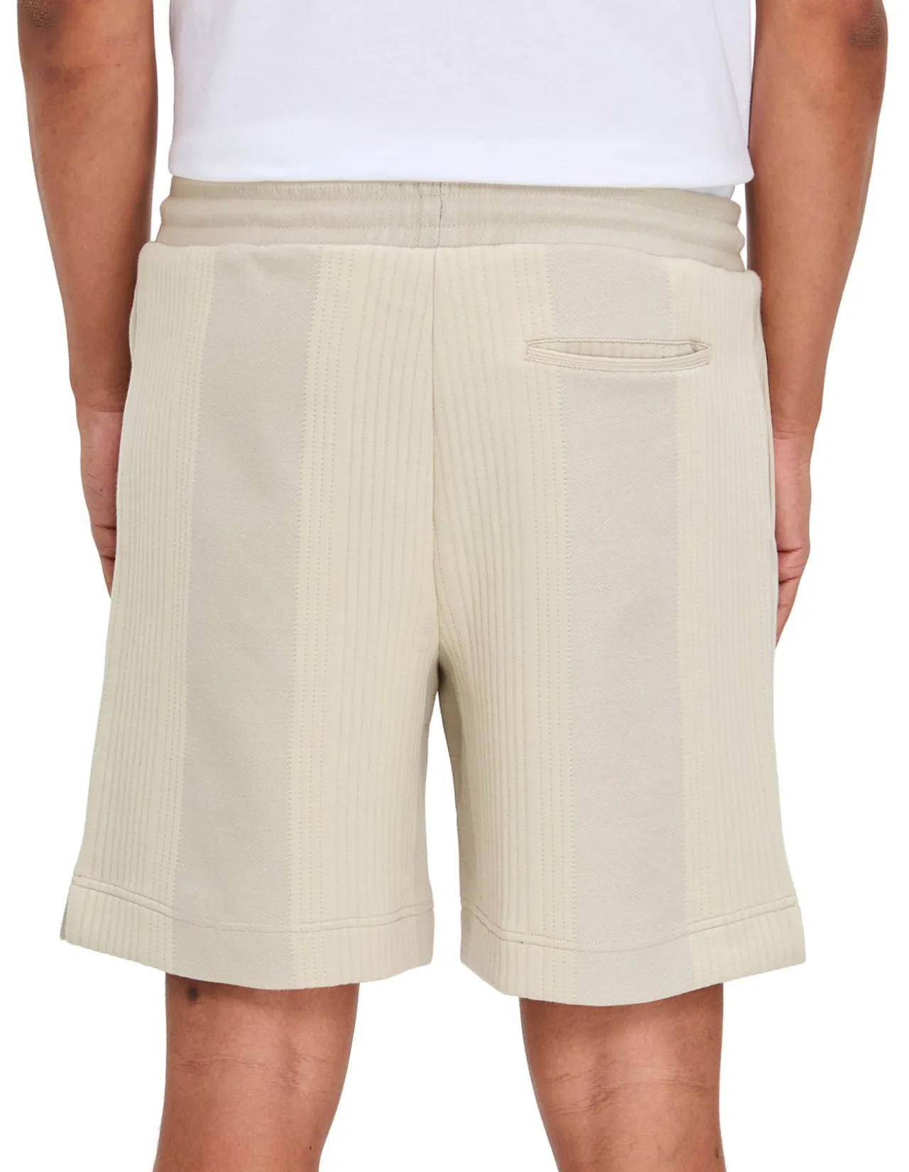 Relaxed-fit striped shorts with Double B monogram crest