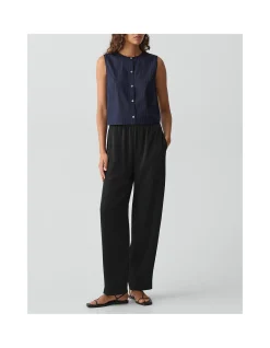 Relaxed Pull-On Pant in Satin Crepe