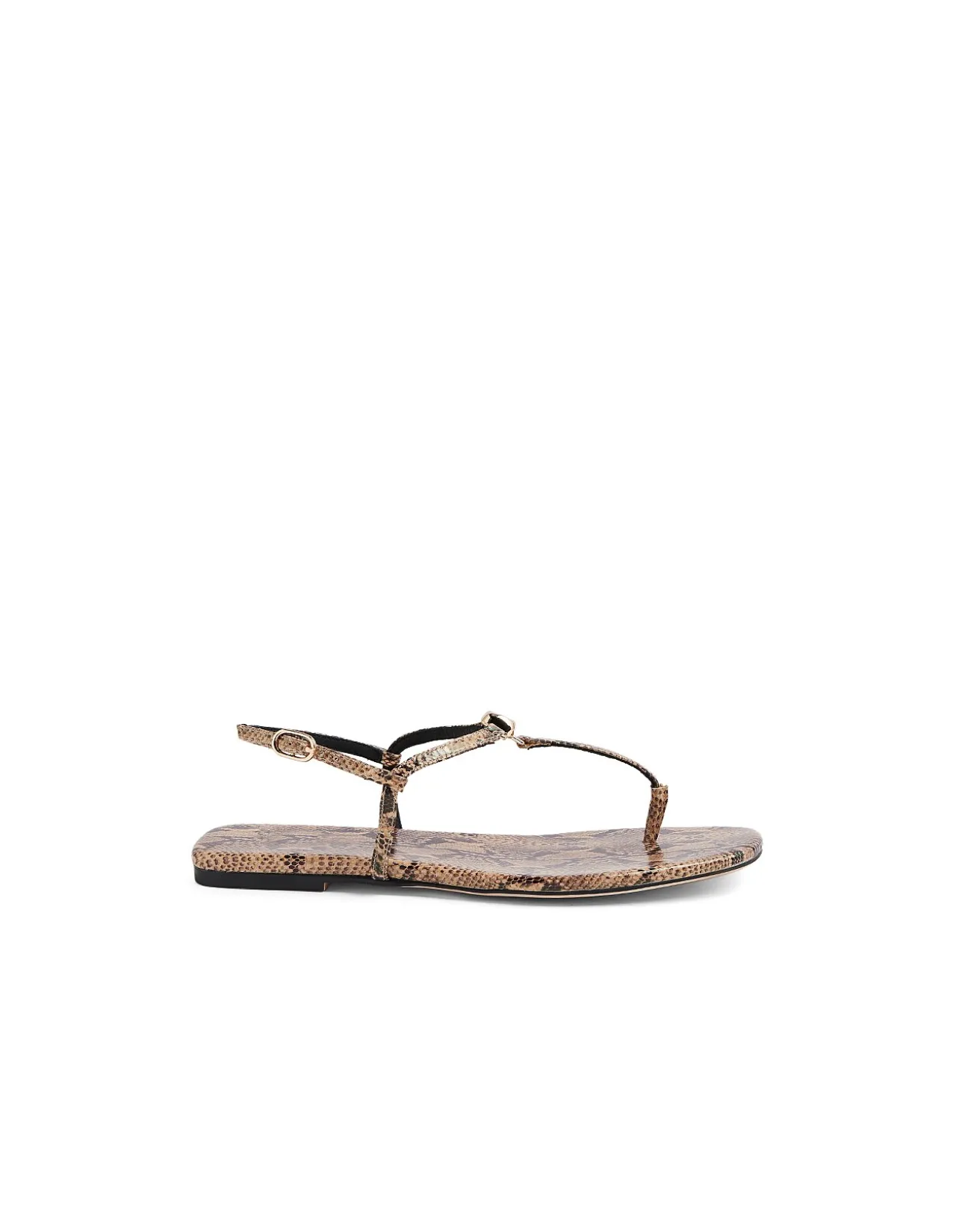 Remee Square Toe Leather Thong Sandals