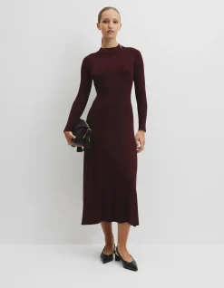 Rib Zip Neck Knit Dress