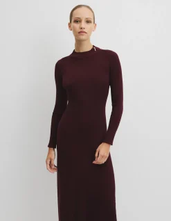 Rib Zip Neck Knit Dress