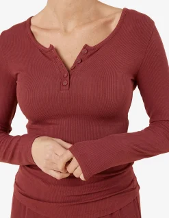 RIBBED LONG SLEEVE HENLEY