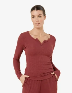 RIBBED LONG SLEEVE HENLEY