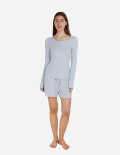 RIBBED LONG SLEEVE HENLEY