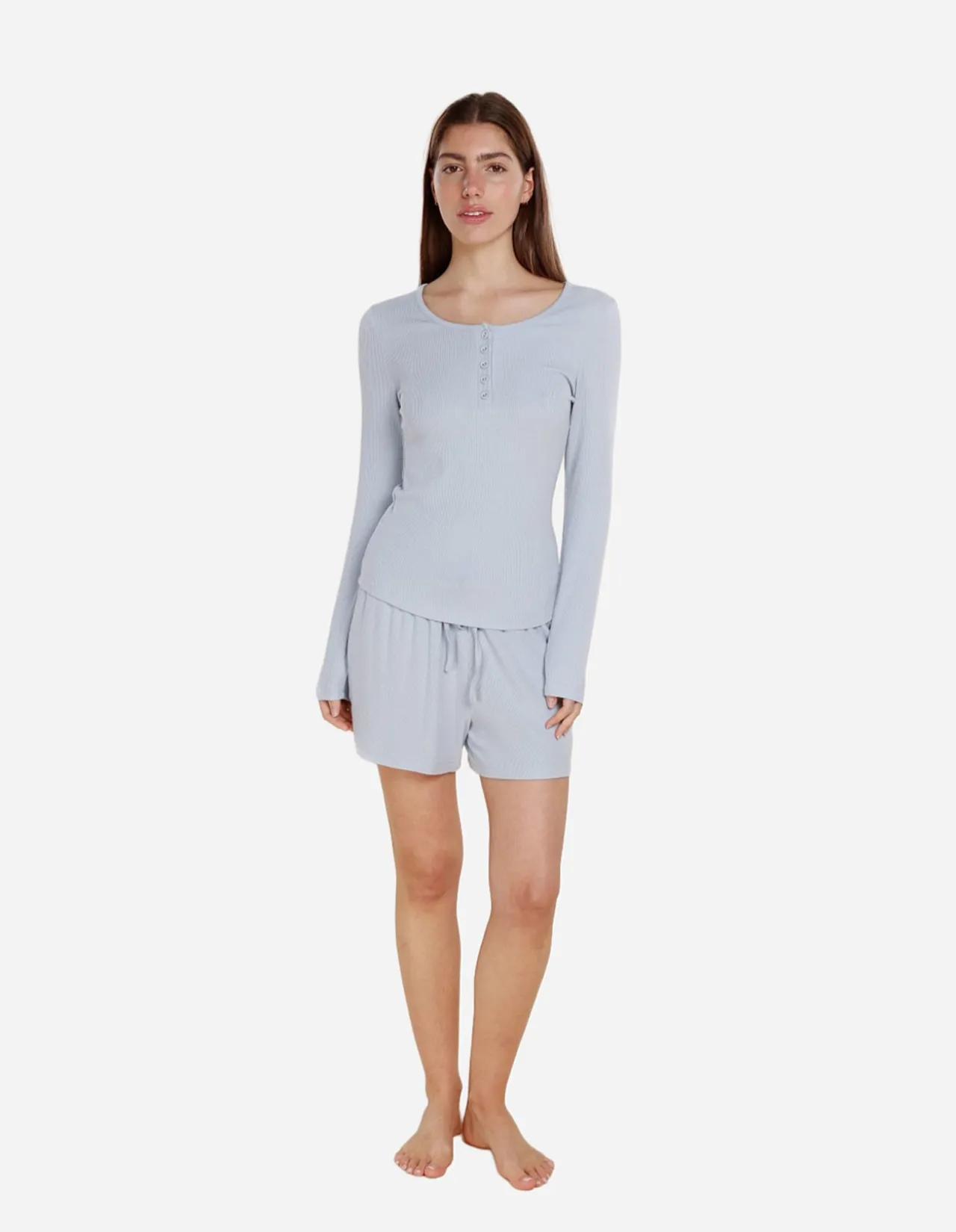 RIBBED LONG SLEEVE HENLEY