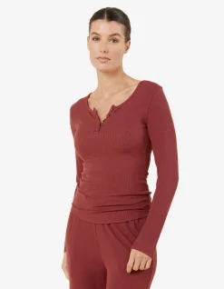 RIBBED LONG SLEEVE HENLEY
