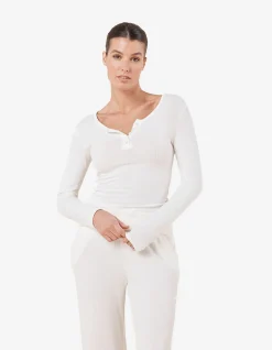 RIBBED LONG SLEEVE HENLEY