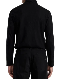 RIBBED ROLL NECK TOP